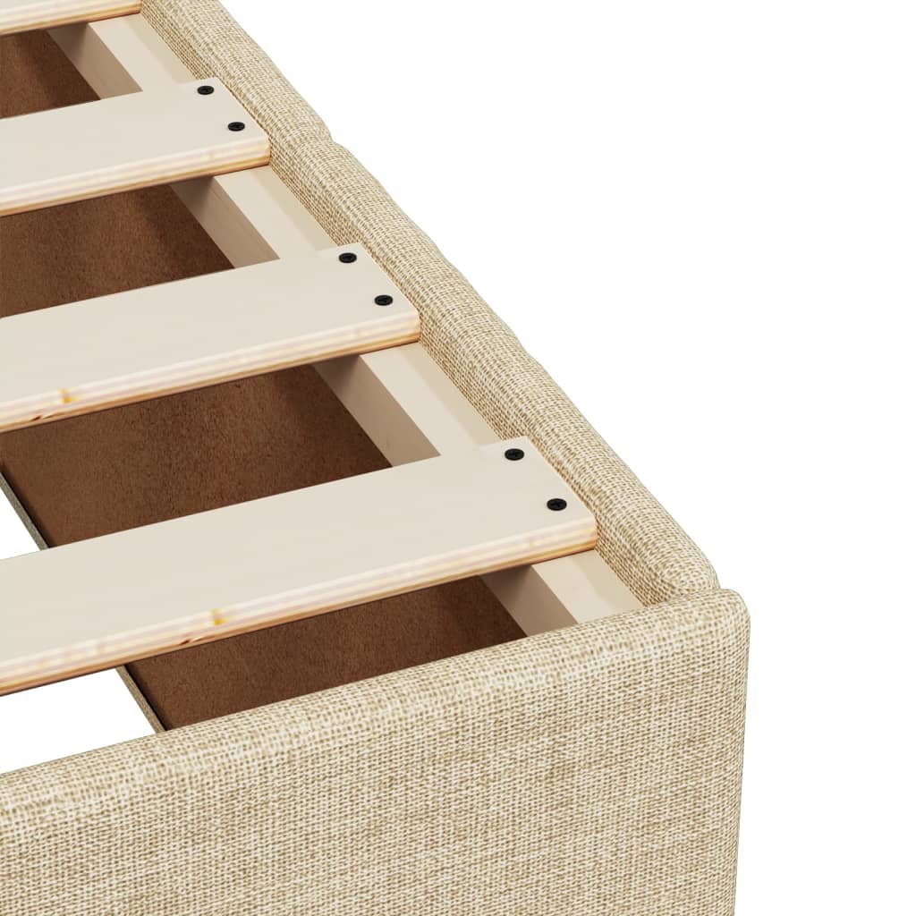Bettgestell ohne Matratze Creme 140x190 cm Stoff