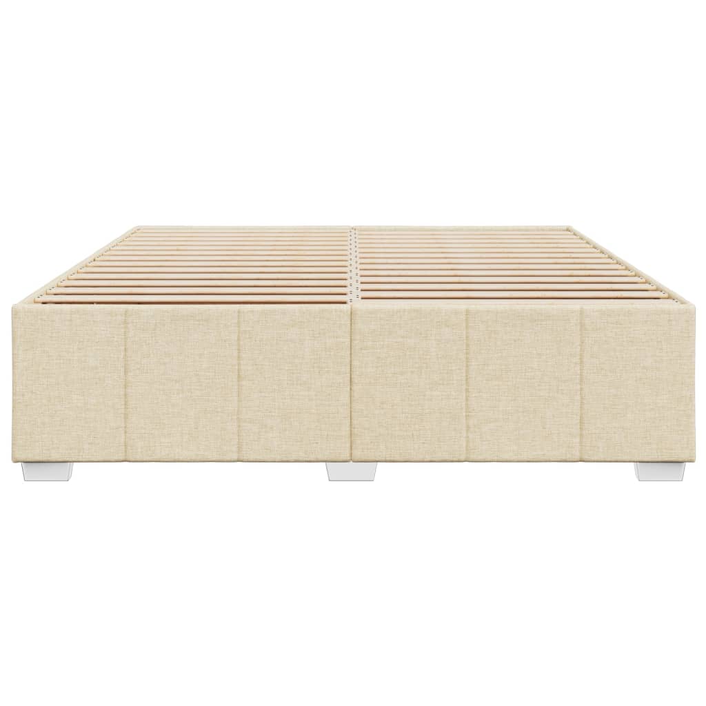 Bettgestell ohne Matratze Creme 200x200 cm Stoff