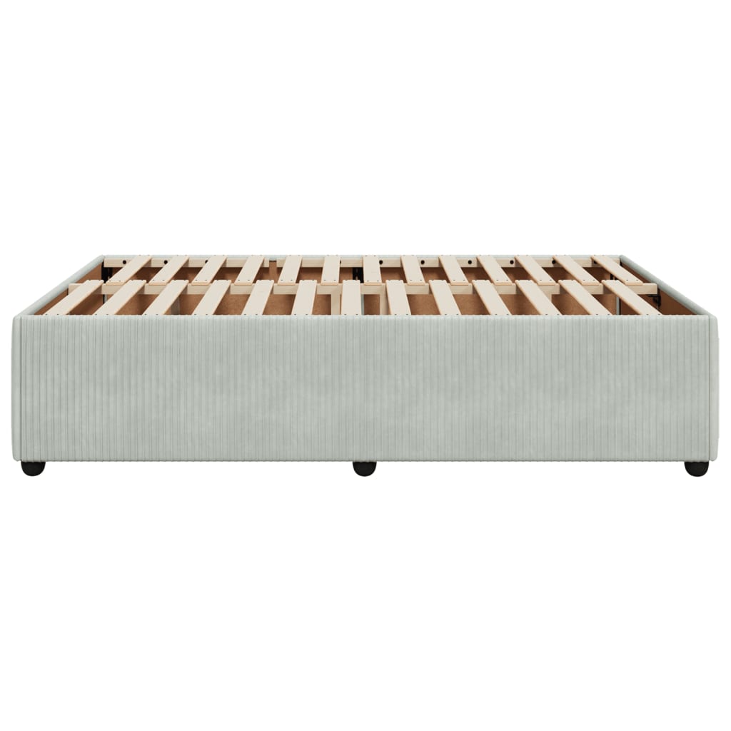 Bettgestell ohne Matratze Hellgrau 160x200 cm Samt