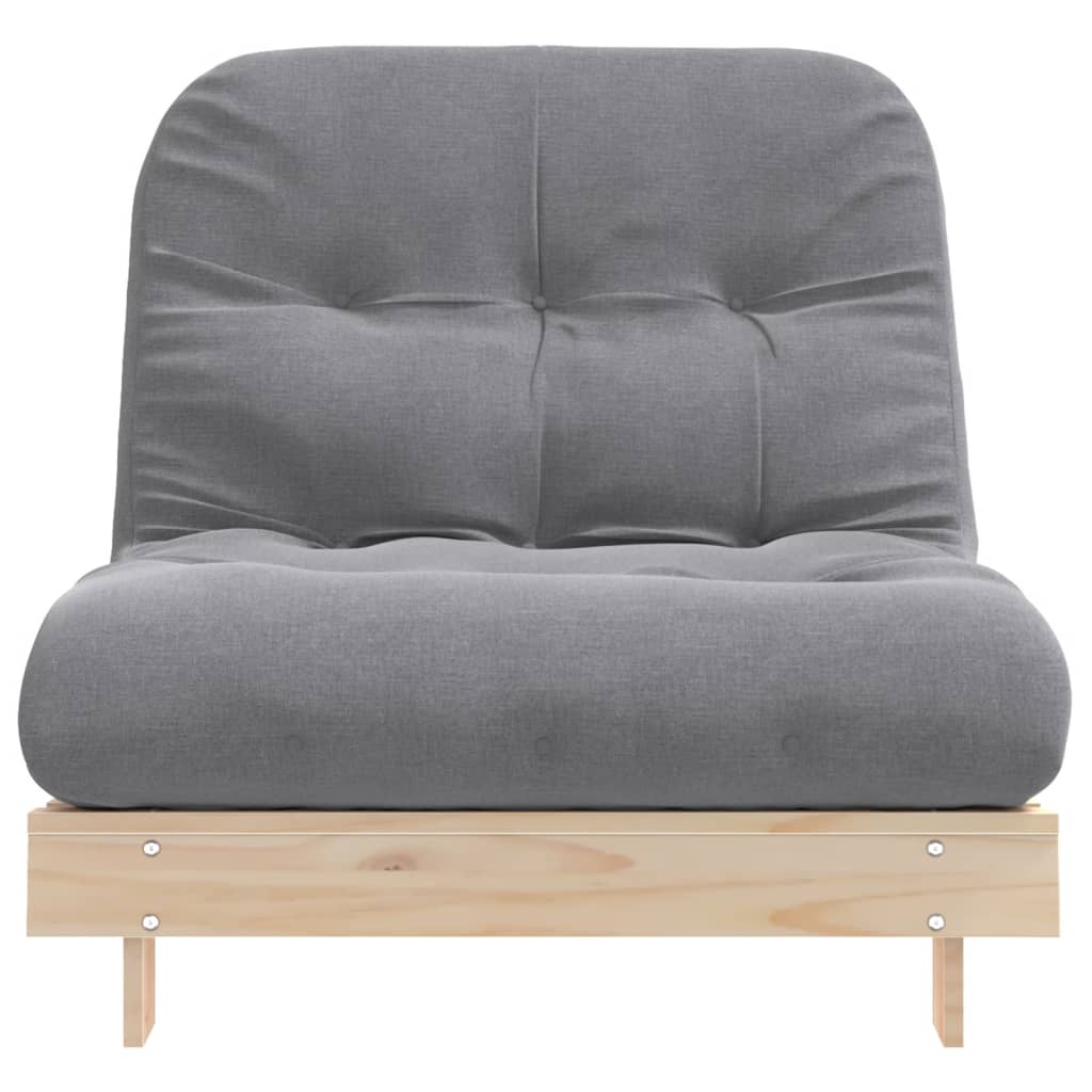 Futon Schlafsofa mit Matratze 90x206x11 cm Massivholz Kiefer