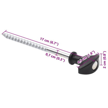 Zeltheringe 12 Stk. 17 cm Ø7 mm Verzinkter Stahl