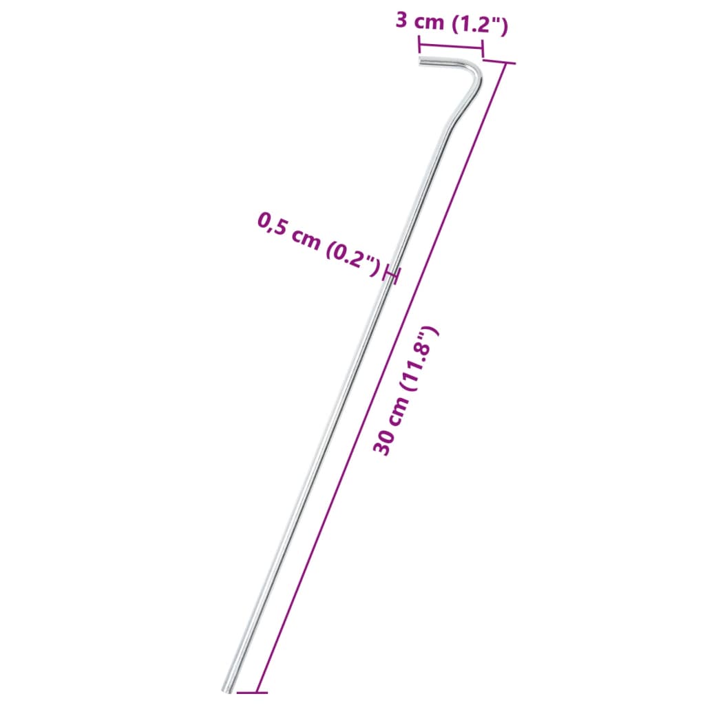 Zeltheringe 25 Stk. 30 cm Ø5 mm Verzinkter Stahl