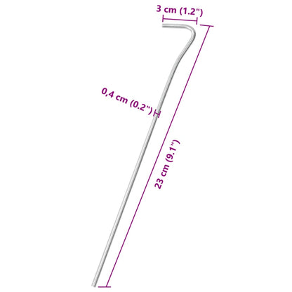 Zeltheringe 25 Stk. 23 cm Ø4 mm Verzinkter Stahl