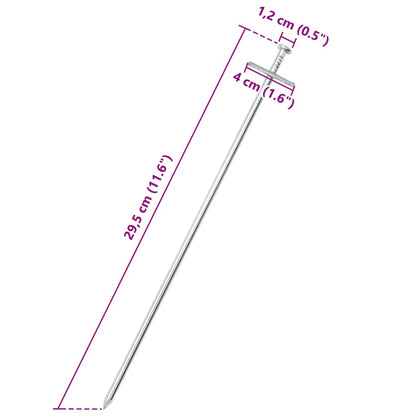 Zeltheringe 24 Stk. 29,5 cm Ø6 mm Verzinkter Stahl