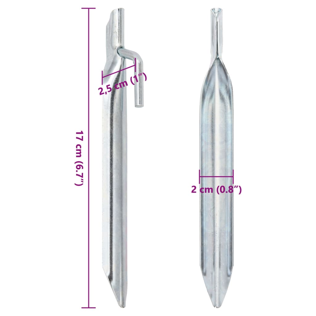 Zeltheringe 24 Stk. V-Form 17 cm Ø20 mm Verzinkter Stahl