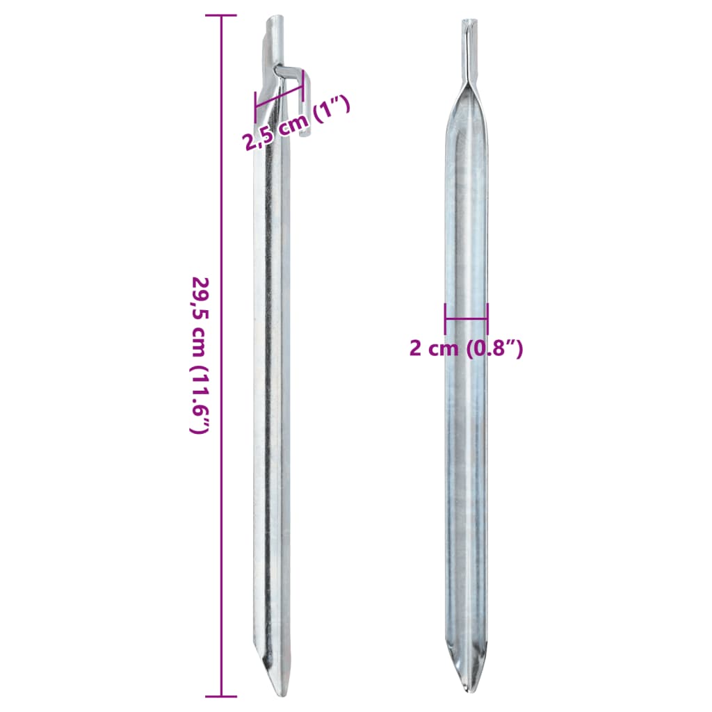 Zeltheringe 24 Stk. V-Form 29,5 cm Ø20 mm Verzinkter Stahl