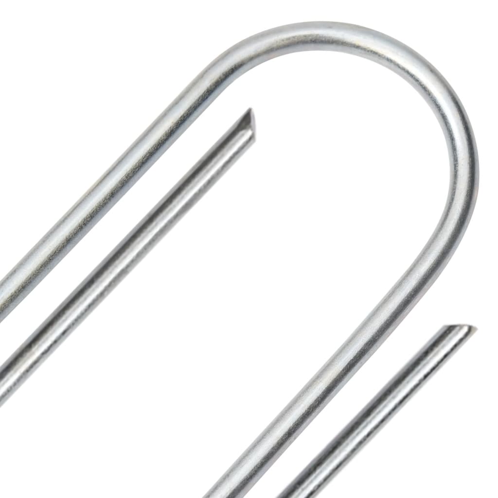 Bodenanker 50 Stk. U-Form 15x3,5 cm Verzinkter Stahl