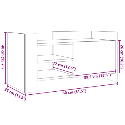 TV-Schrank Grau Sonoma 80x35x40 cm Holzwerkstoff