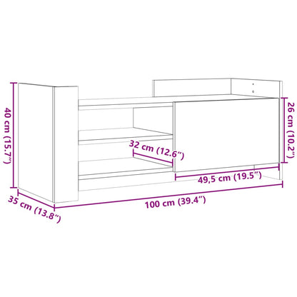 TV-Schrank Betongrau 100x35x40 cm Holzwerkstoff