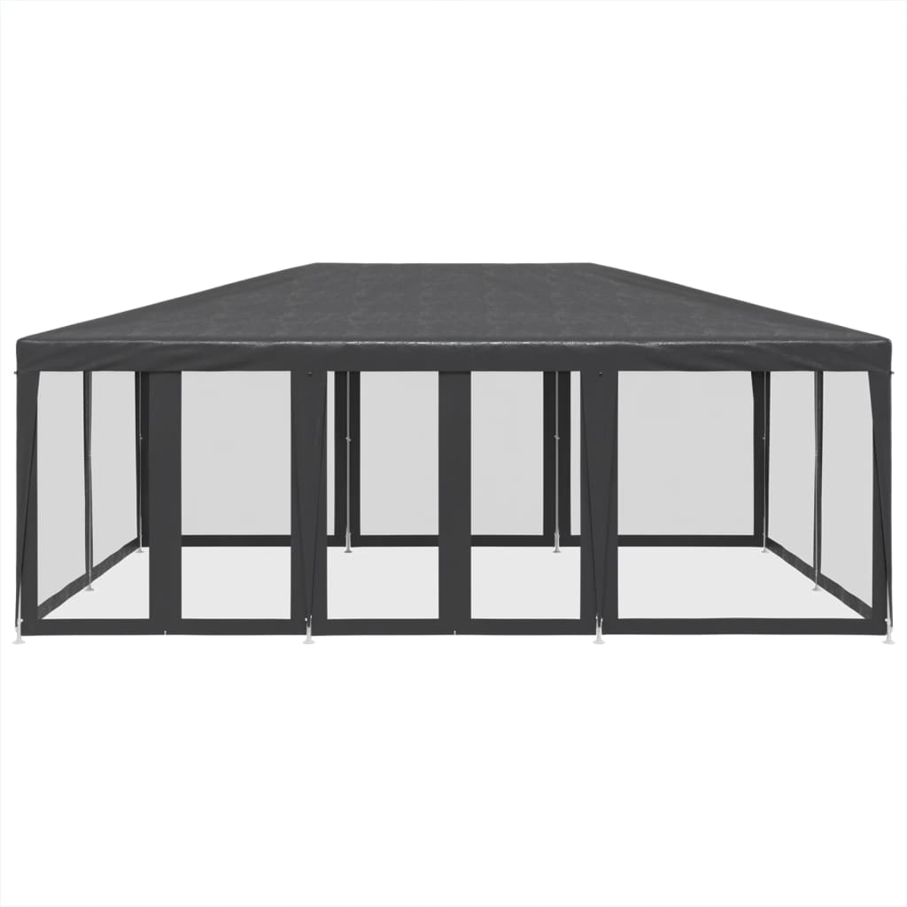 Partyzelt mit 10 Mesh-Seitenteilen Anthrazit 6x4 m HDPE