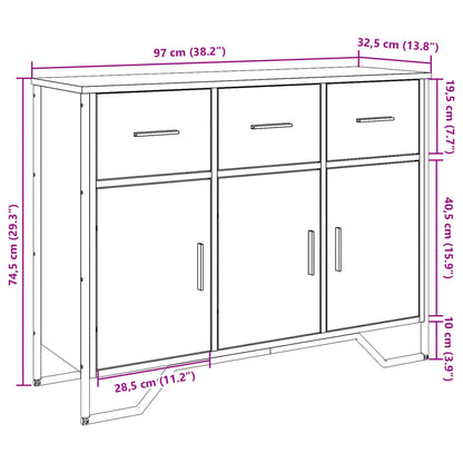 Sideboard Schwarz 97x32,5x74,5 cm Holzwerkstoff