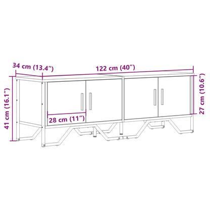 TV-Schrank Braun Eichen-Optik 122x34x41 cm Holzwerkstoff