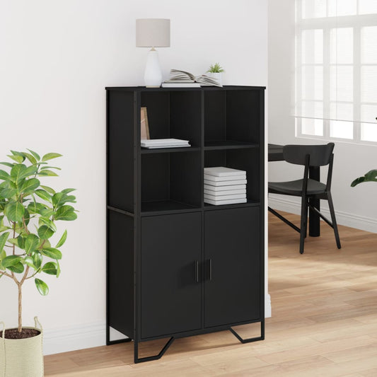 Highboard Schwarz 79,5x35,5x137,5 cm Holzwerkstoff