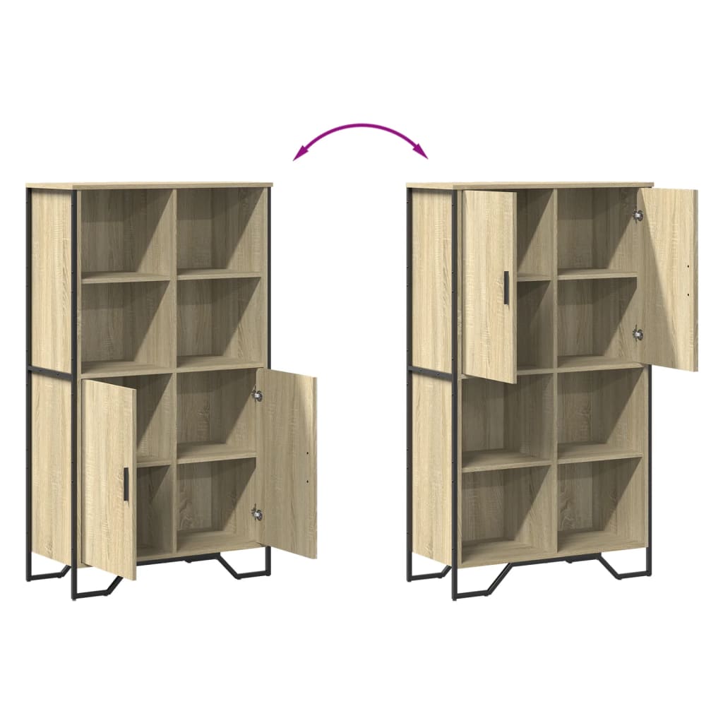 Highboard Sonoma-Eiche 79,5x35,5x137,5 cm Holzwerkstoff