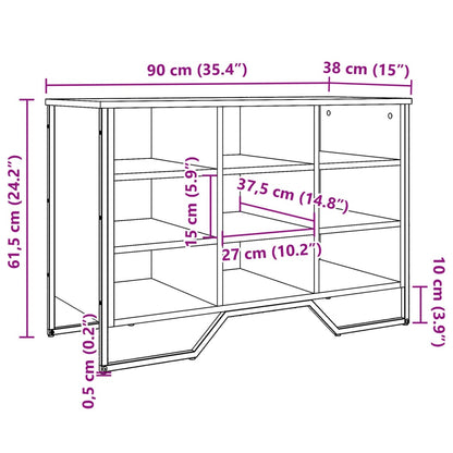 Schuhregal Räuchereiche 90x38x61,5 cm Holzwerkstoff