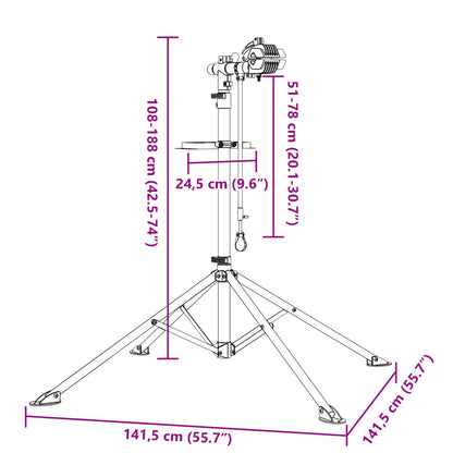 Fahrrad-Montageständer Klappbar Verstellbar 108-188 cm Stahl