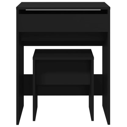 Schminktisch mit Hocker Schwarz 60x40x113,5 cm