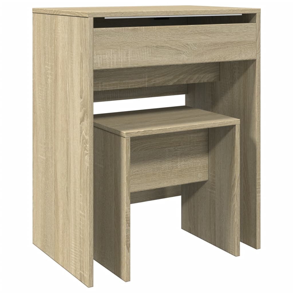 Schminktisch mit Hocker Sonoma-Eiche 60x40x113,5 cm