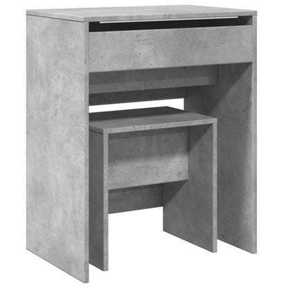 Schminktisch mit Hocker Betongrau 60x40x113,5 cm