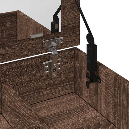 Schminktisch mit Spiegel Braun Eichen-Optik 73x46,5x120 cm