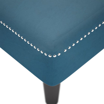 Chaiselongue mit Kissen und Rechter Armlehne Blau Samt