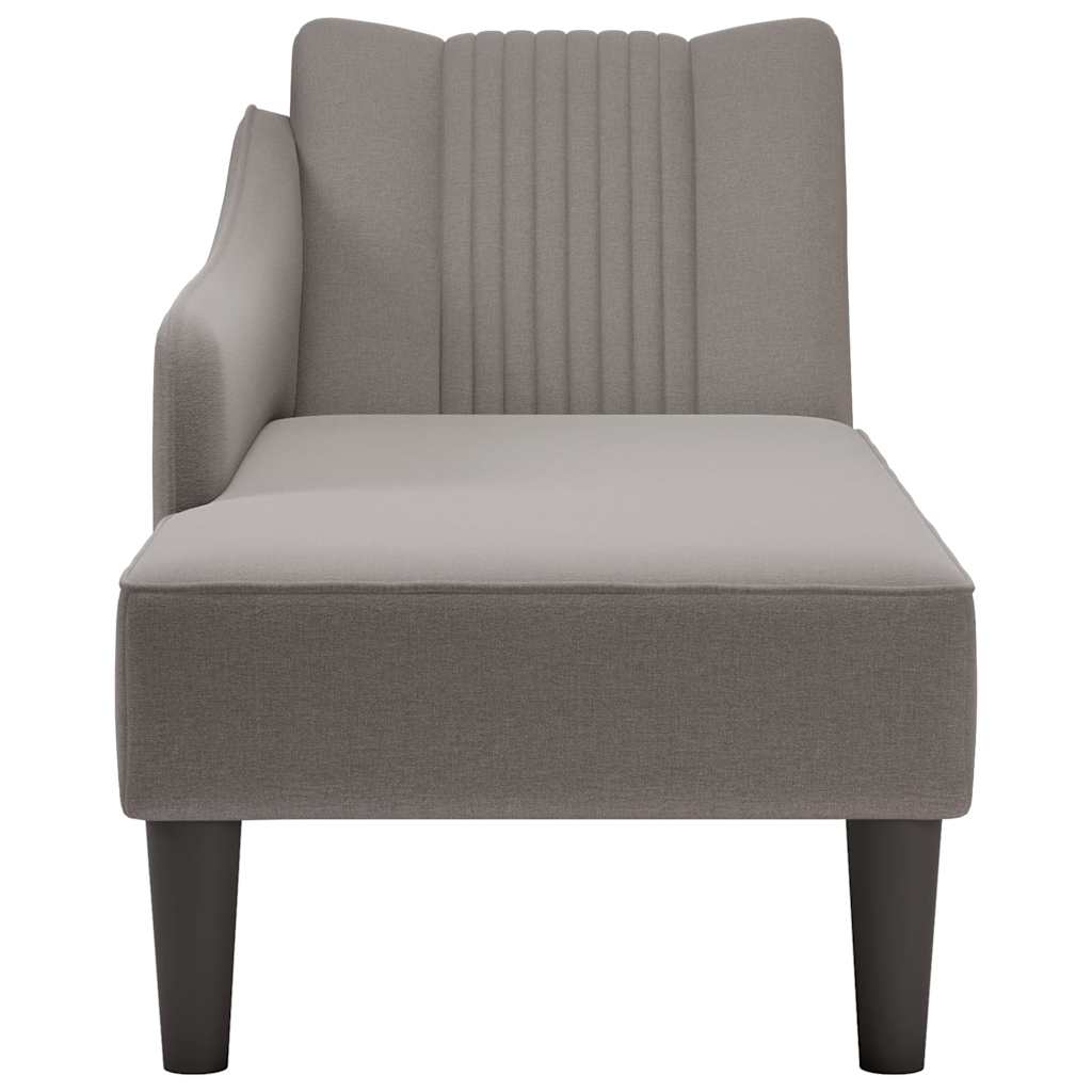 Chaiselongue mit Rechter Armlehne Taupe Stoff