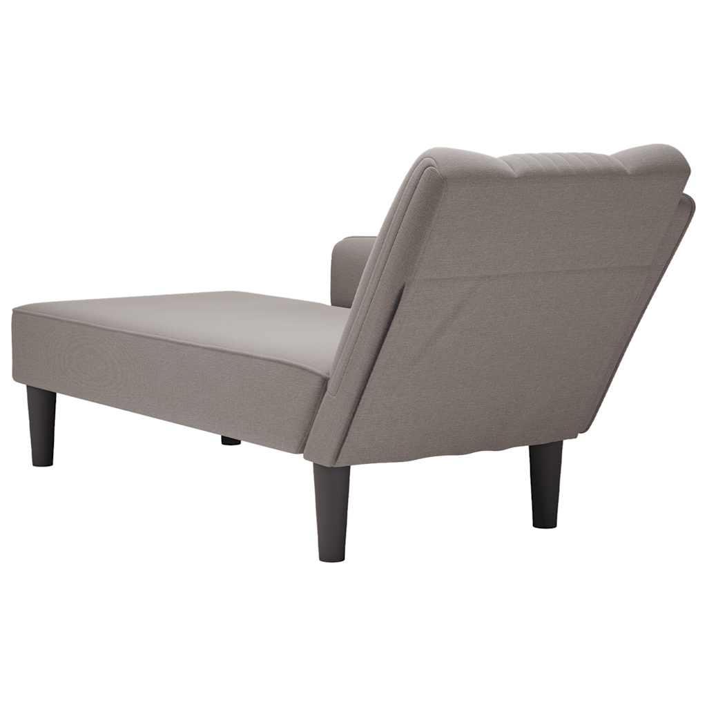 Chaiselongue mit Rechter Armlehne Taupe Stoff