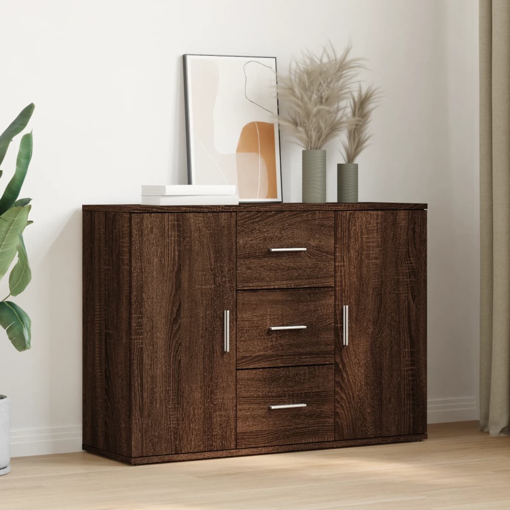 Sideboard Braun Eichen-Optik 90,5x29,5x65 cm Holzwerkstoff