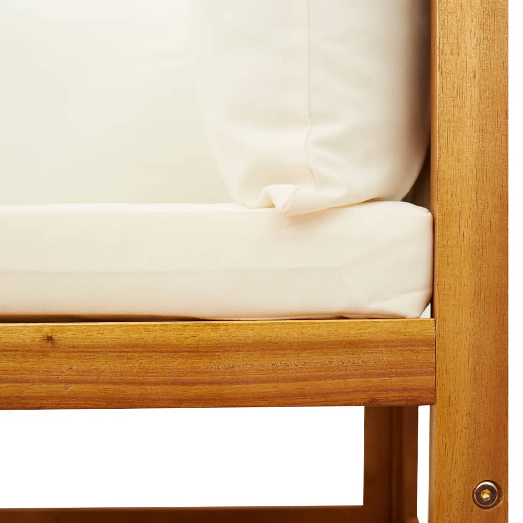 5-tlg. Gartensofa-Set mit Kissen Holz Akazie & Rattan