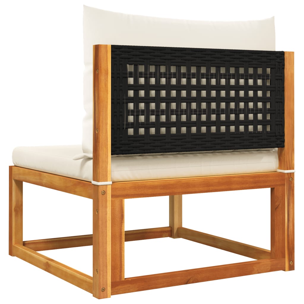 6-tlg. Gartensofa-Set mit Kissen Holz Akazie & Rattan