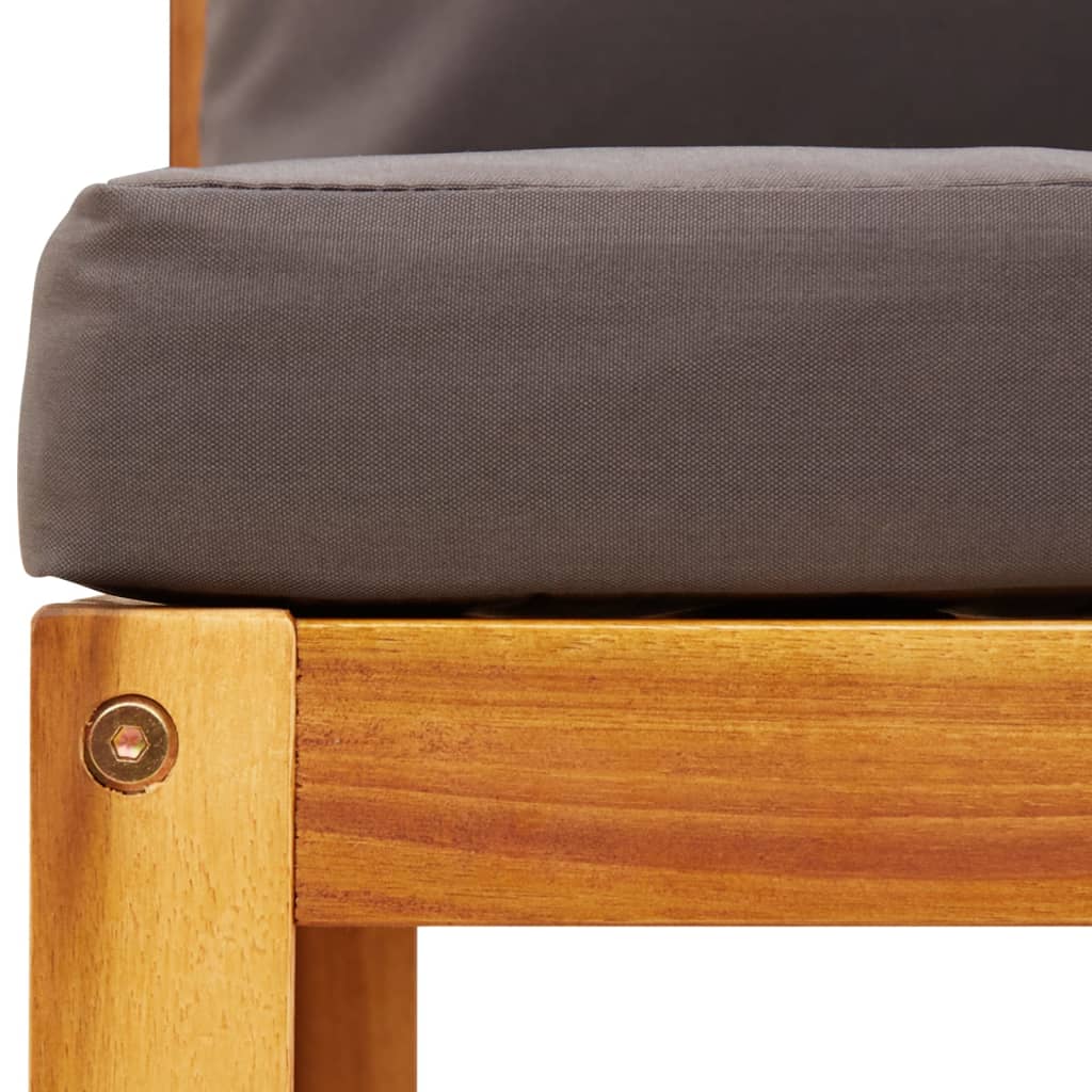 7-tlg. Gartensofa-Set mit Kissen Holz Akazie & Rattan