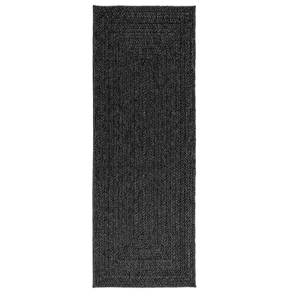 Teppich ZIZUR Anthrazit 80x200 cm Jute-Optik Indoor und Outdoor