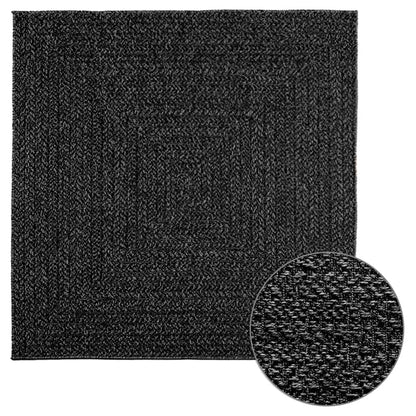 Teppich ZIZUR Anthrazit 120x120cm Jute-Optik Indoor und Outdoor