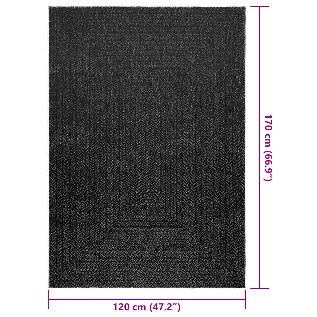 Teppich ZIZUR Anthrazit 120x170cm Jute-Optik Indoor und Outdoor