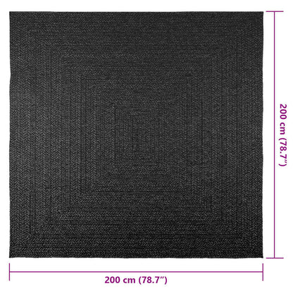 Teppich ZIZUR Anthrazit 200x200cm Jute-Optik Indoor und Outdoor