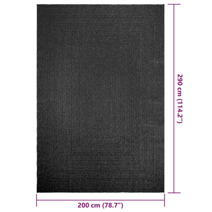 Teppich ZIZUR Anthrazit 200x290cm Jute-Optik Indoor und Outdoor