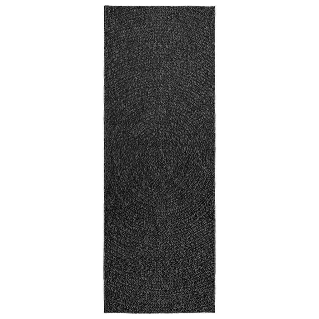 Teppich ZIZUR Anthrazit 80x200 cm Jute-Optik Indoor und Outdoor