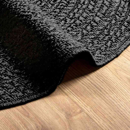 Teppich ZIZUR Anthrazit Ø 90 cm Jute-Optik Indoor und Outdoor