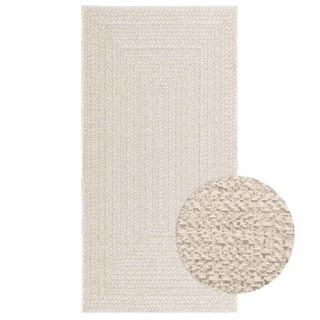 Teppich ZIZUR Creme 80x150 cm Jute-Optik Indoor und Outdoor