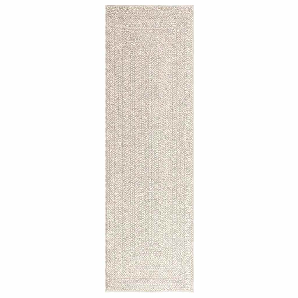 Teppich ZIZUR Creme 80x250 cm Jute-Optik Indoor und Outdoor