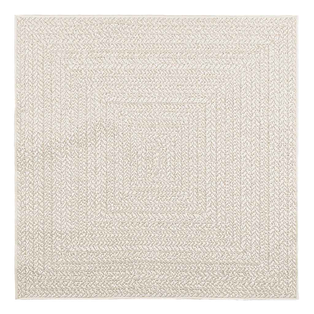 Teppich ZIZUR Creme 120x120 cm Jute-Optik Indoor und Outdoor