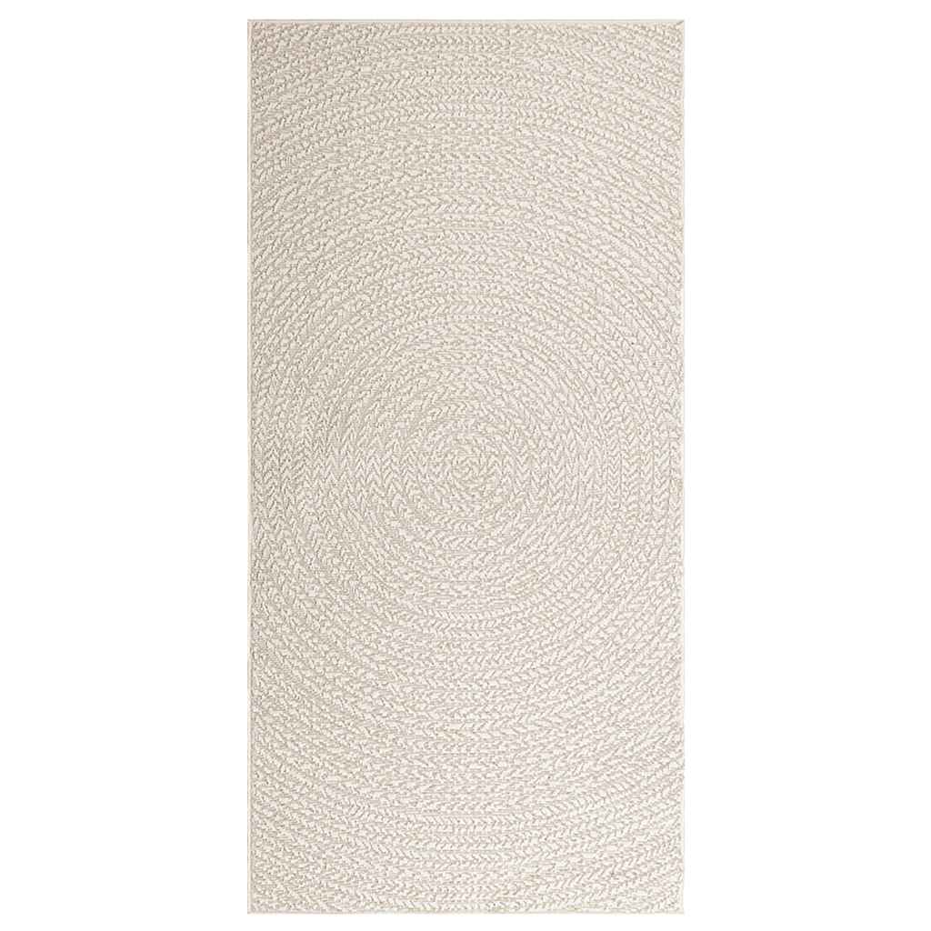 Teppich ZIZUR Creme 100x200 cm Jute-Optik Indoor und Outdoor