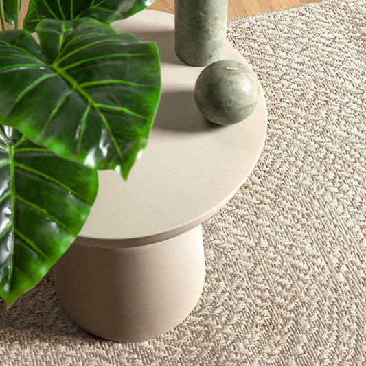 Teppich ZIZUR Creme 120x120 cm Jute-Optik Indoor und Outdoor