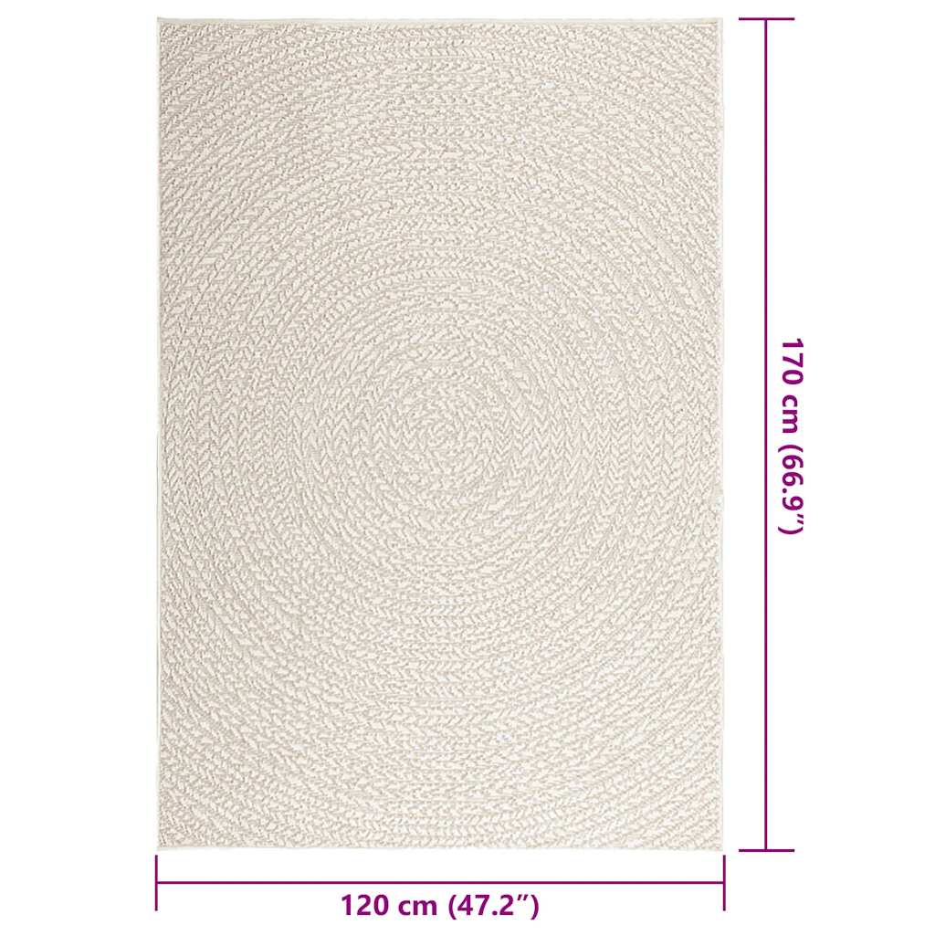 Teppich ZIZUR Creme 120x170 cm Jute-Optik Indoor und Outdoor