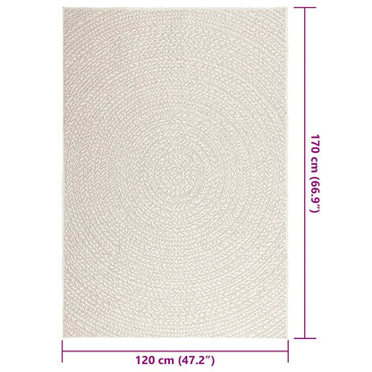 Teppich ZIZUR Creme 120x170 cm Jute-Optik Indoor und Outdoor