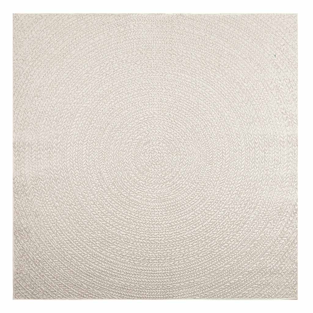 Teppich ZIZUR Creme 200x200 cm Jute-Optik Indoor und Outdoor