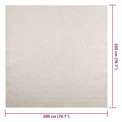 Teppich ZIZUR Creme 200x200 cm Jute-Optik Indoor und Outdoor