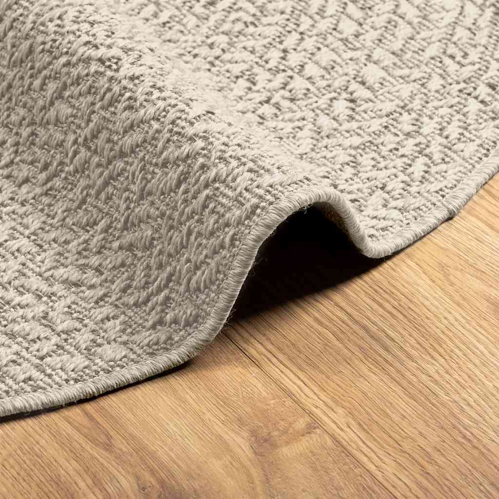 Teppich ZIZUR Creme Ø 200 cm Jute-Optik Indoor und Outdoor