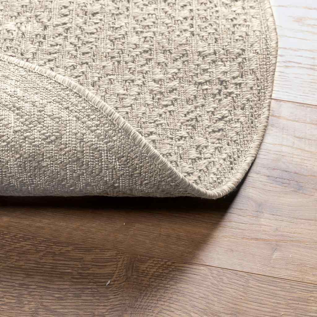 Teppich ZIZUR Creme Ø 200 cm Jute-Optik Indoor und Outdoor