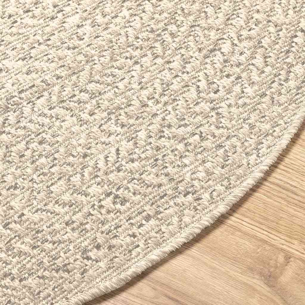 Teppich ZIZUR Creme Ø 200 cm Jute-Optik Indoor und Outdoor